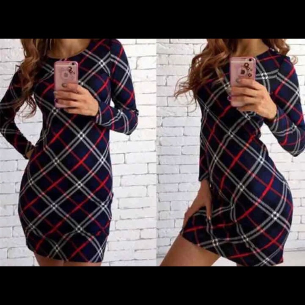 HP🥂1 LEFT🍃 Plaid Body-con Dress